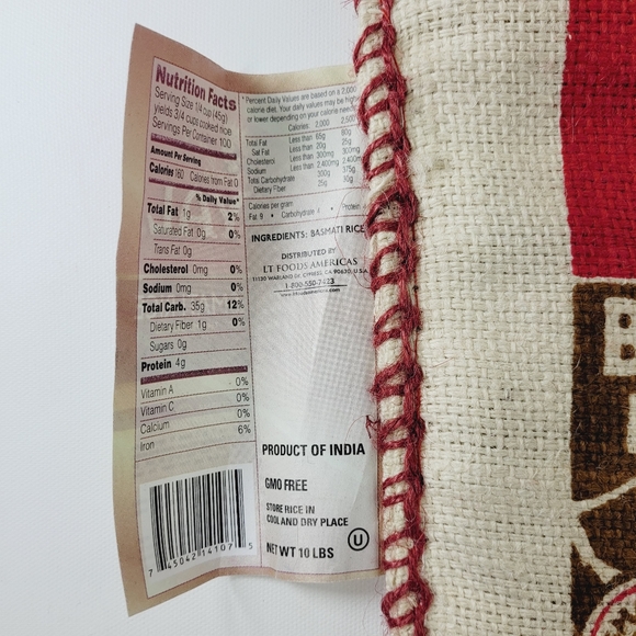 Royal Basmati Burlap Rice Bag Tote - Picture 4 of 7